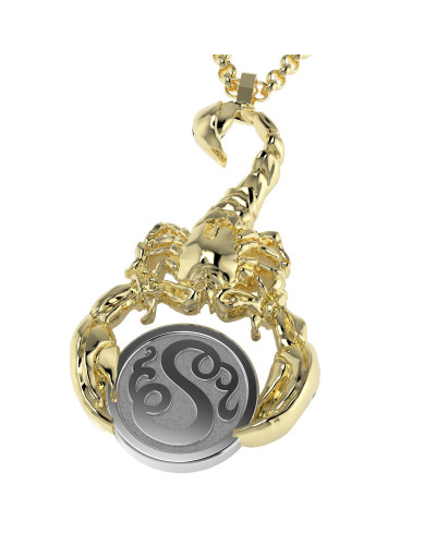 14K Solid Gold Scorpion Initial Monogram Necklace