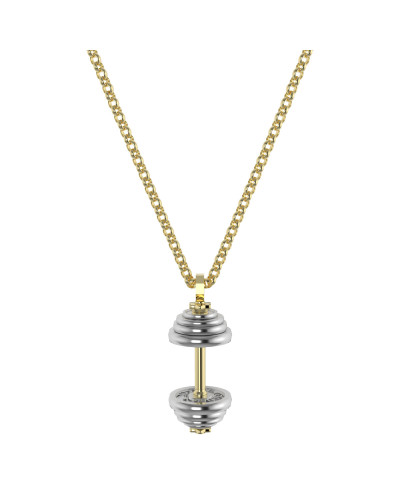 14K Solid Gold Dumbell Name  Necklace