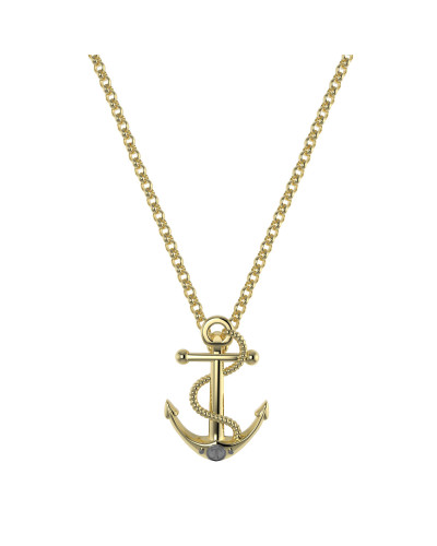 14K Solid Gold Anchor Necklace with Your Initial